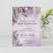 Watercolor lavender New Year's Eve Party  Kaart (Staand voorkant)