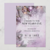 Watercolor lavender New Year's Eve Party  Kaart (Voorkant / Achterkant)