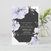 Watercolor Lavender Orchids Wedding Invitation Kaart (Staand voorkant)