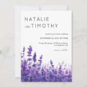 Watercolor Lavender Rustic Boho Botanical Wedding  Kaart (Voorkant)