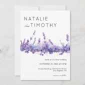 Watercolor Lavender Rustic Boho Botanical Wedding Kaart (Voorkant)
