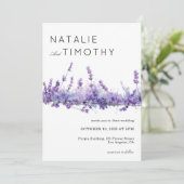 Watercolor Lavender Rustic Boho Botanical Wedding Kaart (Staand voorkant)