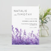 Watercolor Lavender Rustic Boho Botanical Wedding  Kaart (Staand voorkant)
