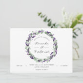 Watercolor Lavender Trouwkaart Uitnodiging (Staand voorkant)