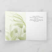 Watercolor Leaves Birthday Kaart (Binnen)