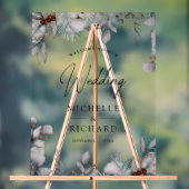 Watercolor Leaves Winter Wedding Welcome Acryl Bord (Neutraal)