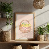 Watercolor Lemon Basket Kitchen Poster