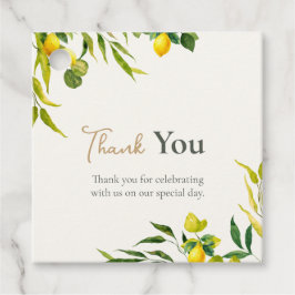 Watercolor Lemon Citrus Green Thank You Wedding Bedankjes Labels
