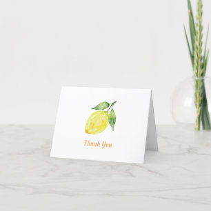 Watercolor Lemon Folded Thank You Card Bedankkaart