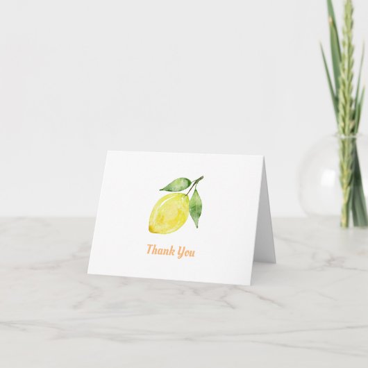 Watercolor Lemon Folded Thank You Card Bedankkaart (Voorkant)