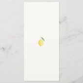 Watercolor Lemon Foliage Elegant Wedding Menu (Achterkant)