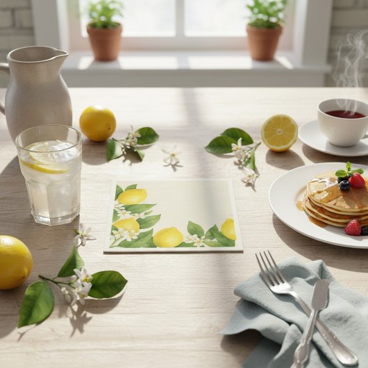 Watercolor Lemon Paper Napkins  Servet