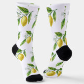 Watercolor Lemon Pattern Socks Sokken (Gebogen)