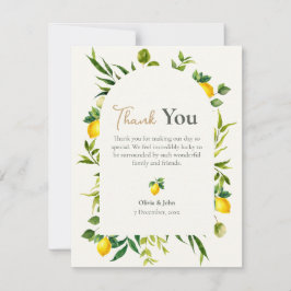 Watercolor Lemon Photo Thank You Card Bedankkaart
