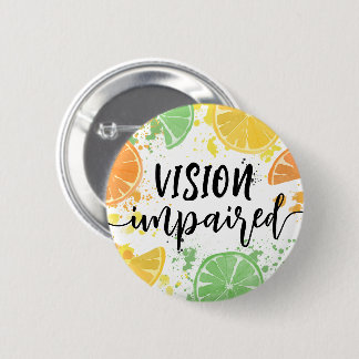 Watercolor Lemon Script Typography Vision Impaired Ronde Button 5,7 Cm