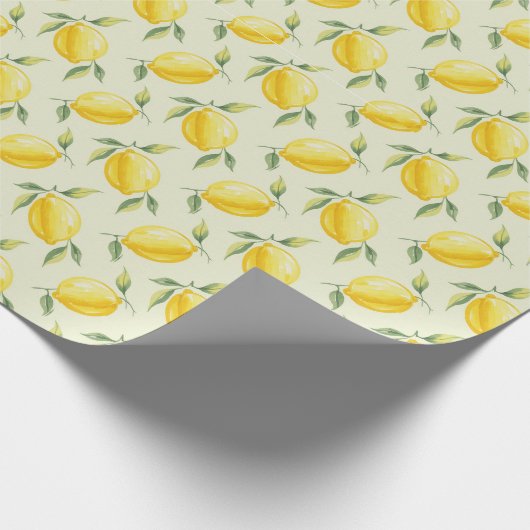 Watercolor Lemon Summer Pattern Cadeaupapier (Hoek)
