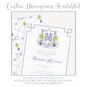 Watercolor Lemon Tree Monogram Crest Kaart