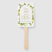 Watercolor Lemon Wedding Ceremony Program Fan Handwaaier (Achterkant)