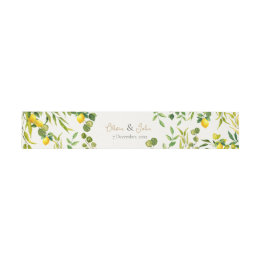 Watercolor Lemon Wedding Invitation Belly Band Uitnodigingen Wikkel