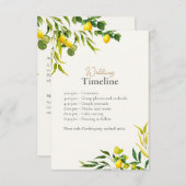 Watercolor Lemon Wedding Timeline with QR Code Informatiekaartje (Voorkant / Achterkant)