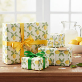 Watercolor Lemon Wrapping Paper Cadeaupapier