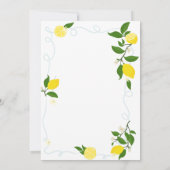 Watercolor Lemons Frame Bridal Shower  Kaart (Achterkant)