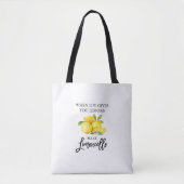Watercolor Lemons Modern Brush Script Limoncello Tote Bag (Voorkant)
