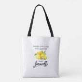 Watercolor Lemons Modern Brush Script Limoncello Tote Bag (Achterkant)