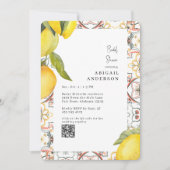 Watercolor Lemons Rounded Bridal Shower  Kaart (Voorkant)