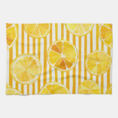 Watercolor Lemons & Stripes Theedoek (Horizontaal)