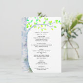 Watercolor Lente Berk Huwelijk Menu (Staand voorkant)