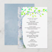 Watercolor Lente Berk Huwelijk Menu (Voorkant / Achterkant)