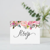 Watercolor lente bloem RSVP Uitnodiging Briefkaart (Staand voorkant)