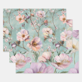WATERCOLOR LENTE BLOEMEN DECORATIEF PAPIER SET INPAKPAPIER VEL