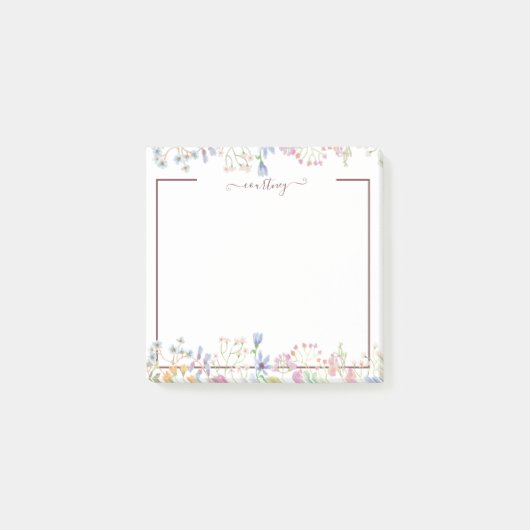 Watercolor lente bloemen gepersonaliseerd post-it® notes (Voorkant)