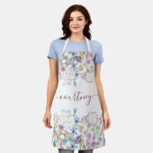 Watercolor lente bloemen gepersonaliseerd schort (Gedragen)