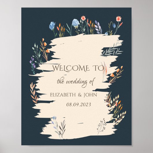 Watercolor Lente Bloemenweide Poster (Voorkant)