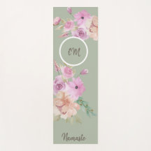 Watercolor Lente Bloempatroon Groene Monogram
