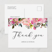 Watercolor lente bloemstuk bedankkaart briefkaart (Voorkant / Achterkant)