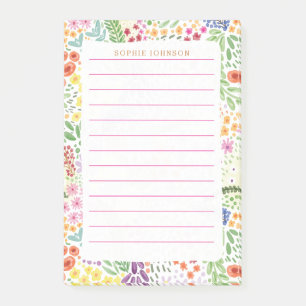 Watercolor lente cute bloemen bloemig mooi meisjes post-it® notes