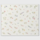 Watercolor lente wilde bloem cadeaupapier (Vlak)