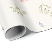 Watercolor lente wilde bloem cadeaupapier (Rol Hoek)
