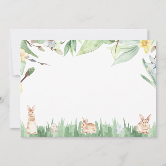 Watercolor Lentebunny Briefpapier Notitiekaartje (Voorkant)