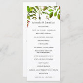 Watercolor Lentegroen Huwelijksprogramma Programmakaart (Voorkant / Achterkant)