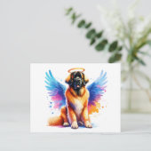 Watercolor Leonberger hond engel Briefkaart (Staand voorkant)