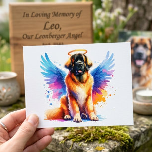 Watercolor Leonberger hond engel Briefkaart