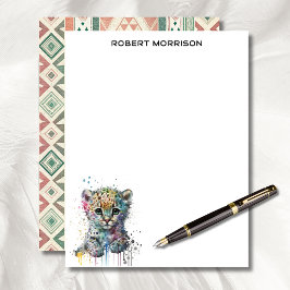 Watercolor Leopard Elegant Business Stationery  Briefhoofd