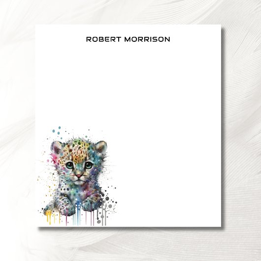 Watercolor Leopard Sophisticated Notepad Notitieblok