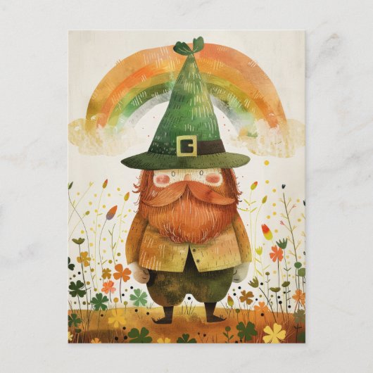 Watercolor Leprechaun Whimsical St. Patrick's Day Briefkaart (Voorkant)