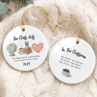 Watercolor Leraren Vrienden Groep Ornament
